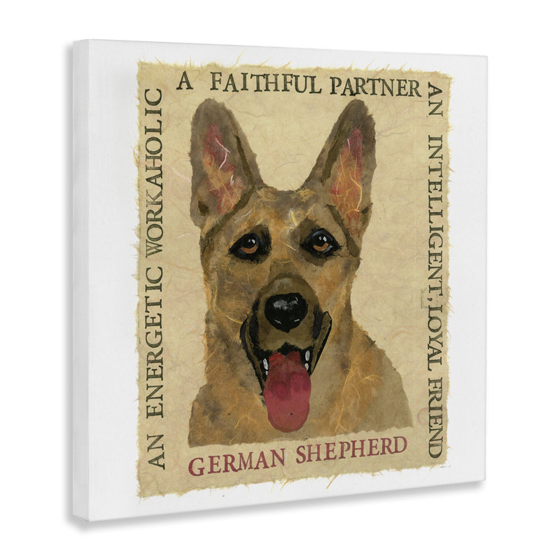 "Fun German Shepherd", art mural sur toile par Nancy Overton, H 24 po x l 24 po