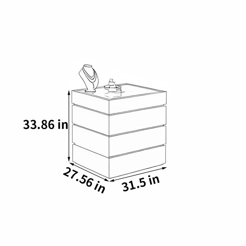 Armoire à tiroirs avec rangement pour bijoux Simple, Kaki