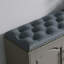 Banc de rangement gris rembourré pour chaussures