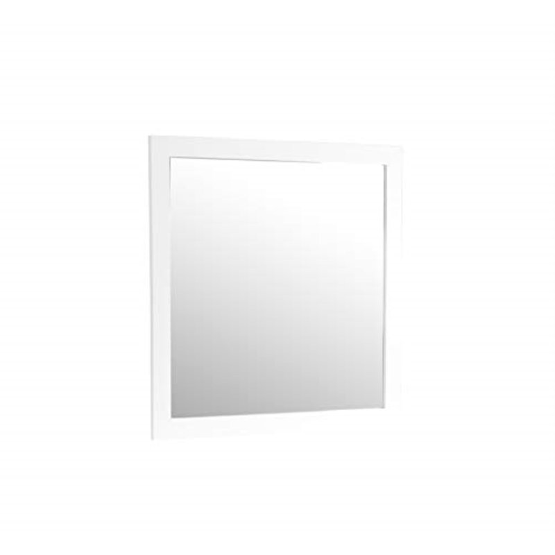 Aguilar Wood Square Wall Mirror, White