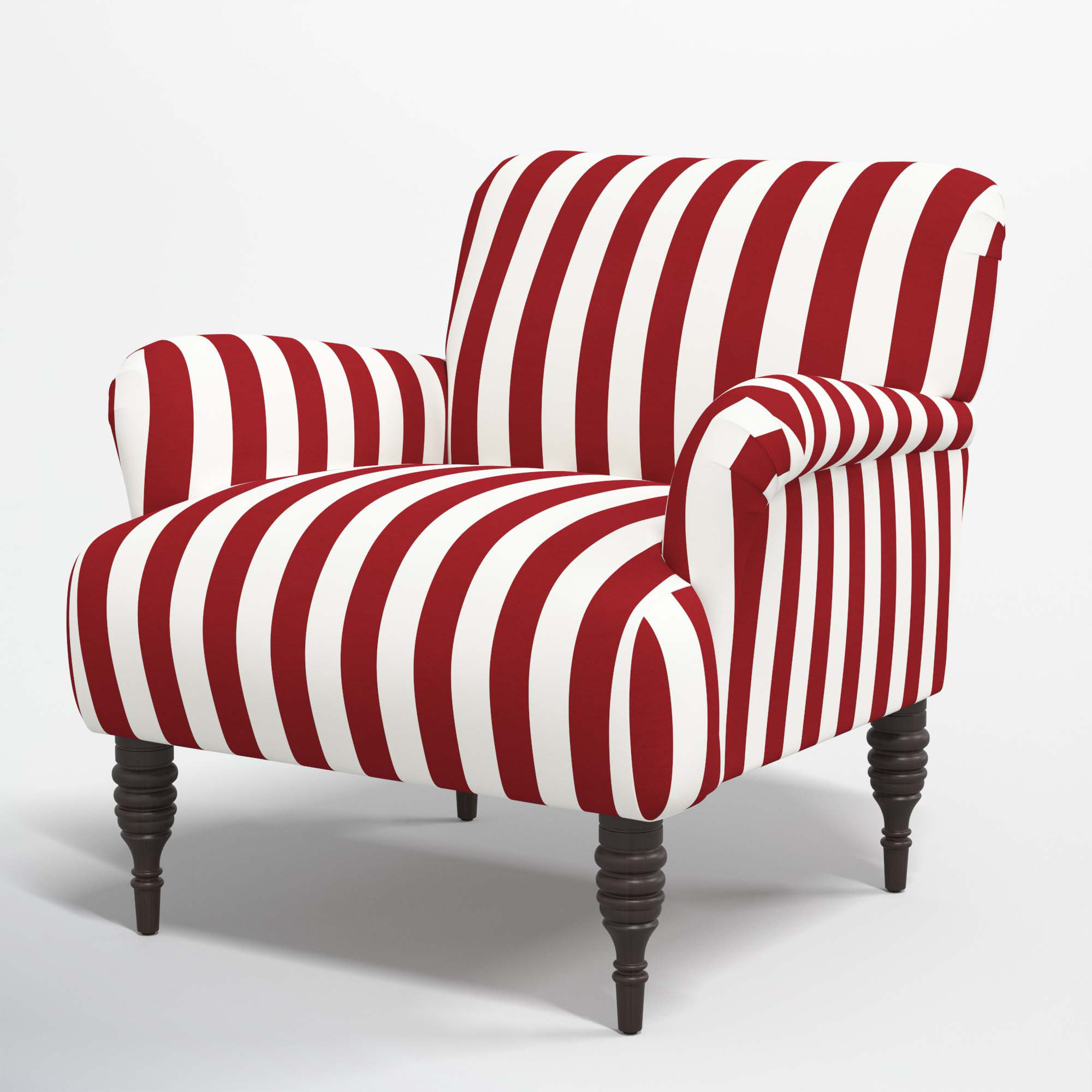 Allura Upholstered Armchair, Canopy Stripe Red