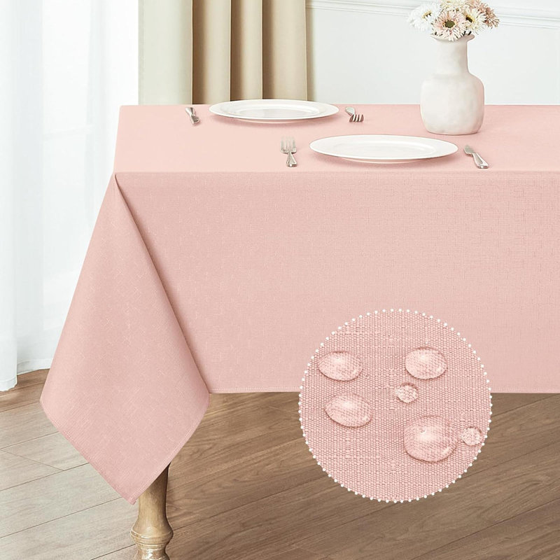 Rectangle Tablecloth Waterproof 52X70 Inch Linen Textured Table Cloth Stain And Wrinkle Resistant Washable, Decorative Fabric Table Cover For Dining, Party And Camping, Black