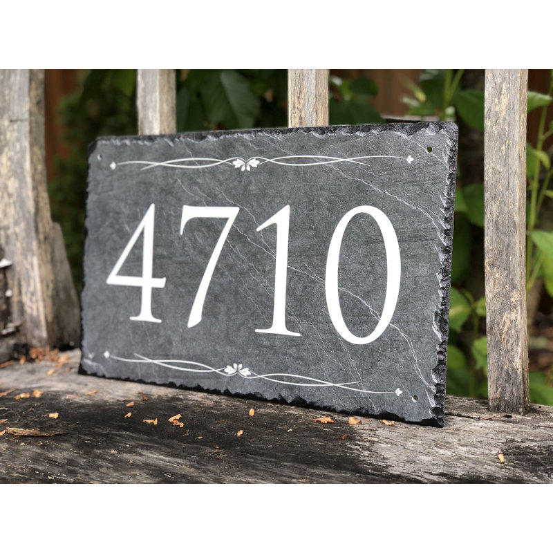 Plaque d'adresse murale 1 ligne Personalized Home, Sans trou, H 6 po x l 12 po