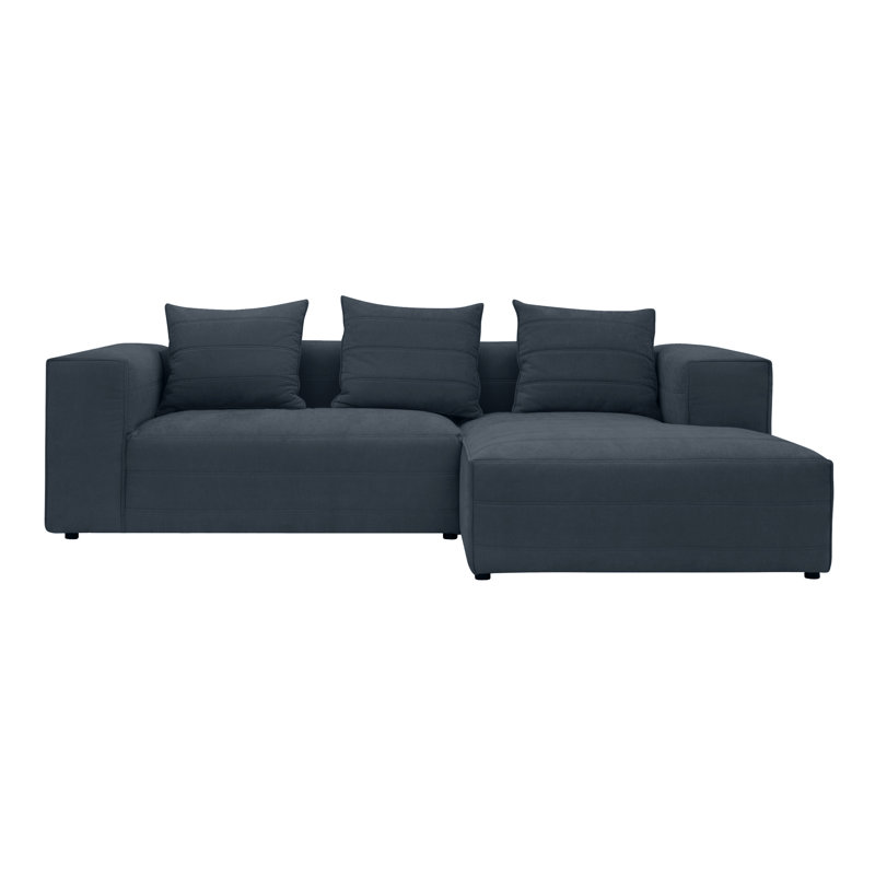 3 Seater Corner Sectional, Right Hand Facing, Blue 
