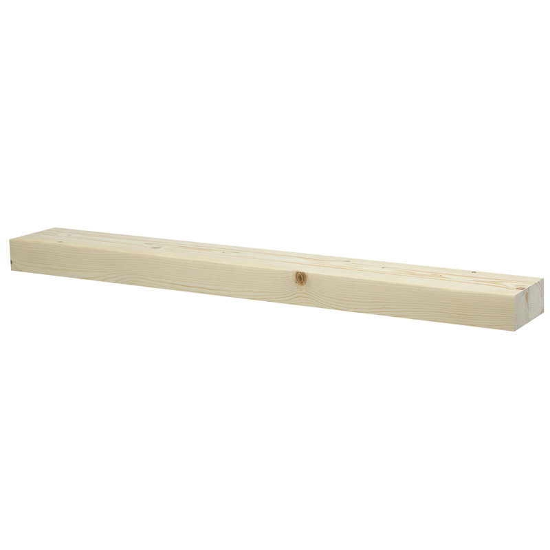 Tablette flottante Smooth Timber - Tablette murale et de manteau de cheminée polyvalente, 72", Bois naturel