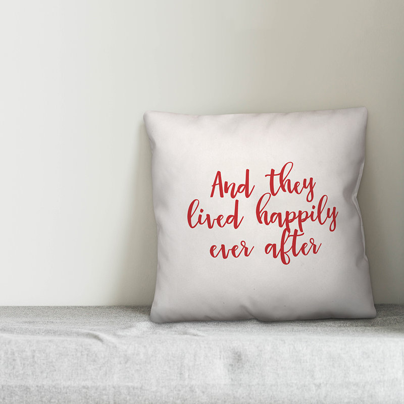 Throw Pillow, White/Red, Pillow Cover