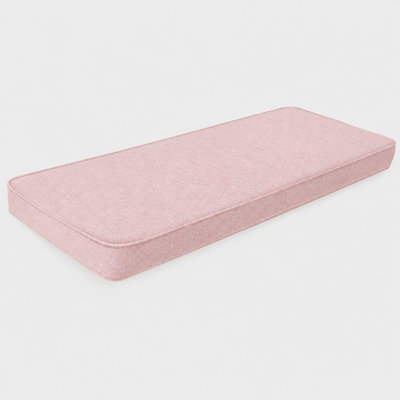 Coussin de banc pour l'extérieur de 3 po d'épaisseur et de 12 po de largeur sur mesure avec housse en chenille imperméable, mousse haute résilience 75D, fond gris antidérapant et passepoil double