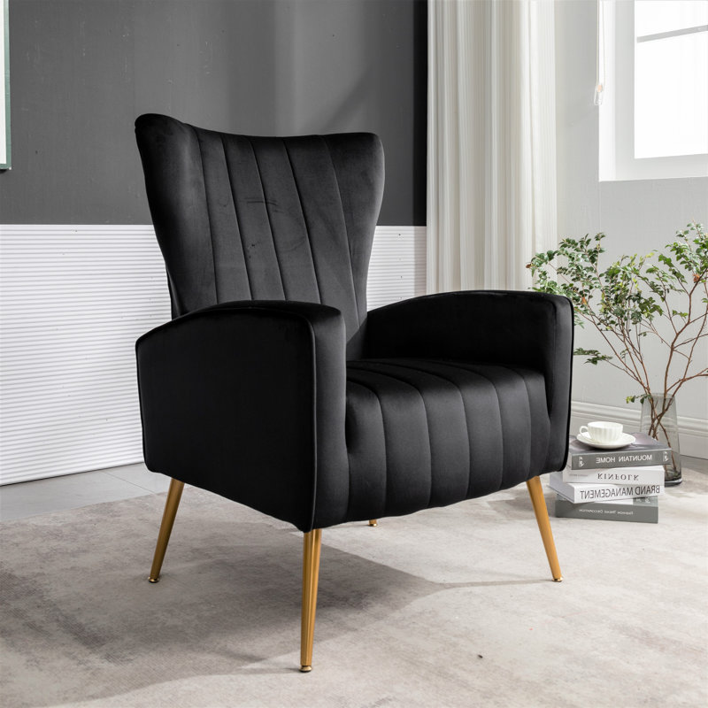 Velvet Armchair, Black Velvet