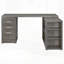 Bureau en forme de L gris avec 3 tiroirs Tona, parfait pour le bureau à domicile et pour un design peu encombrant.