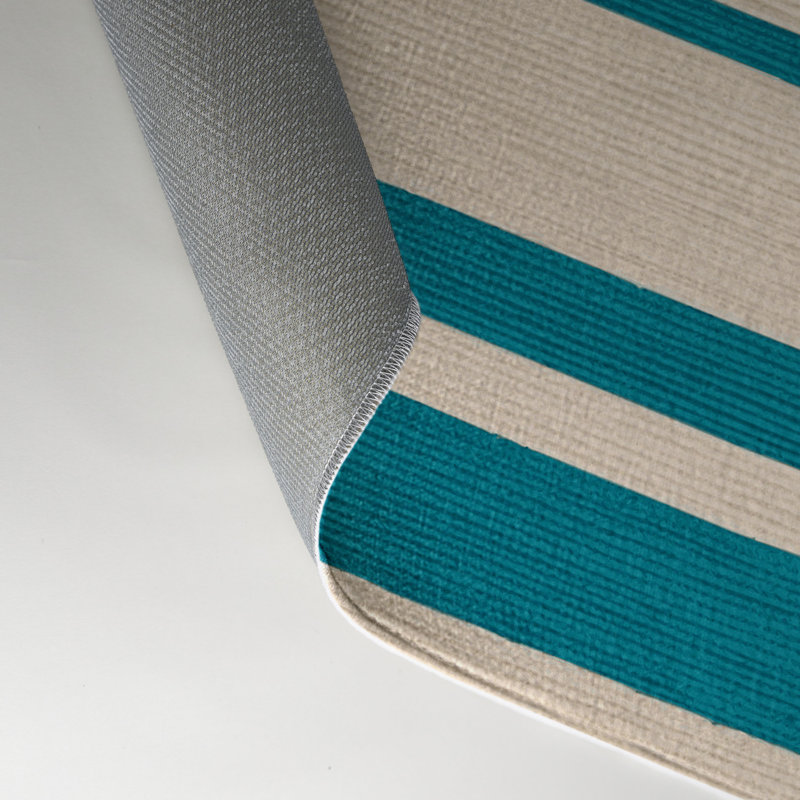 Tapis intérieur / extérieur beige HorizontalStripes, Rectangle 5 pi x 7 pi