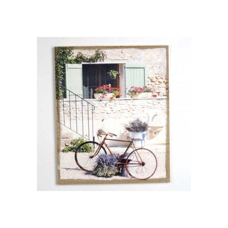 « vélo et lavande », impression sur toile
