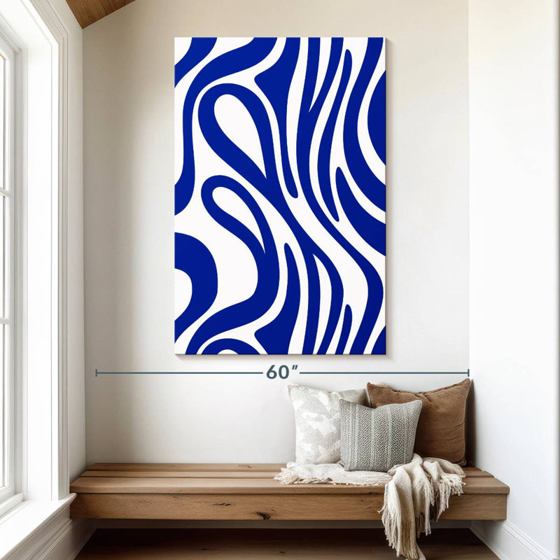 Avery Navy Blue Swirl Pattern, 51" H x 34" W