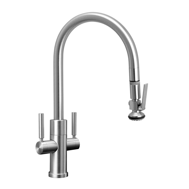 Modern 2 Handle Plp Pulldown Faucet - Lever Sprayer, Chrome