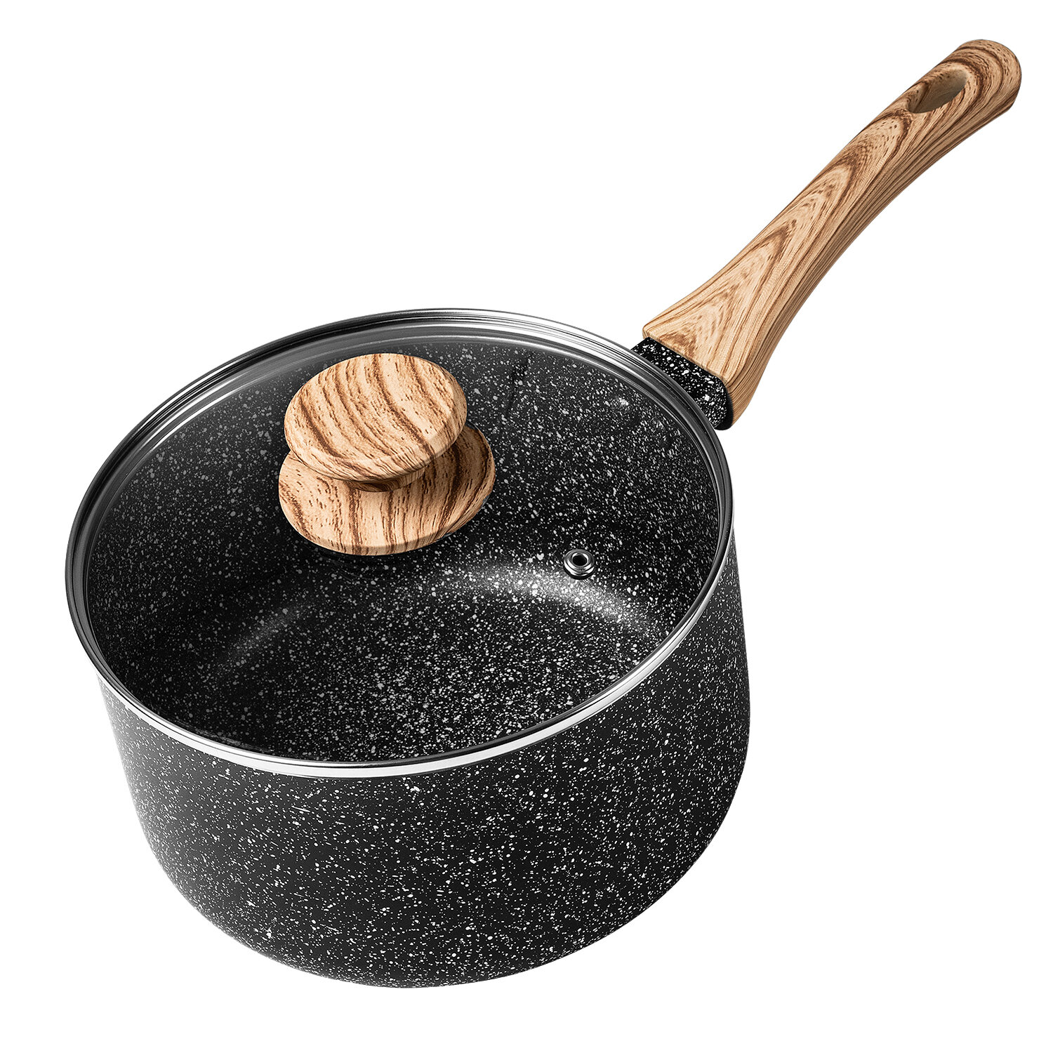 MICHELANGELO Copper Sauce pans with lids 1.5+3qt, Copper Saucepan