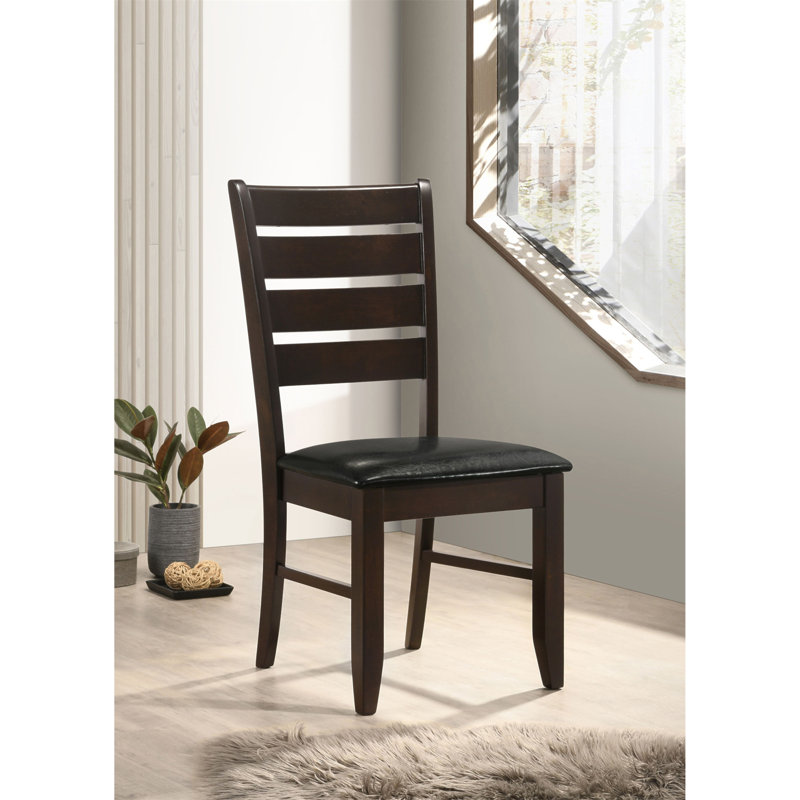 Ensemble de 2 chaises d'appoint Cappuccino et siège rembourré noir