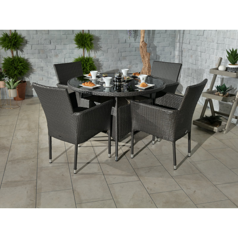 MALAGA 4 Seater Fixed Dining Set