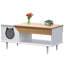 Table basse multifonctionnelle avec tiroir de rangement et bac à litière caché pour chat - Table centrale en bois rustique pour le salon, mobilier pour animaux de compagnie moderne, design adapté aux animaux de compagnie, couleur bois