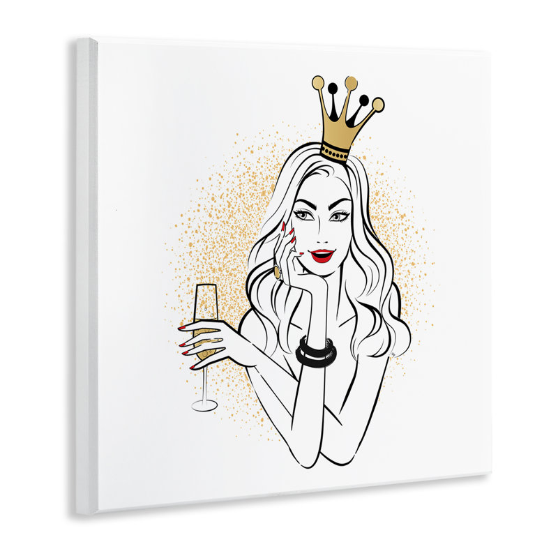 Art mural princesse avec champagne par Martina Pavlova