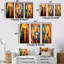 Ensemble de 3 reproductions d'art murales jaunes et oranges de l'Islam-1422200973-1422200971