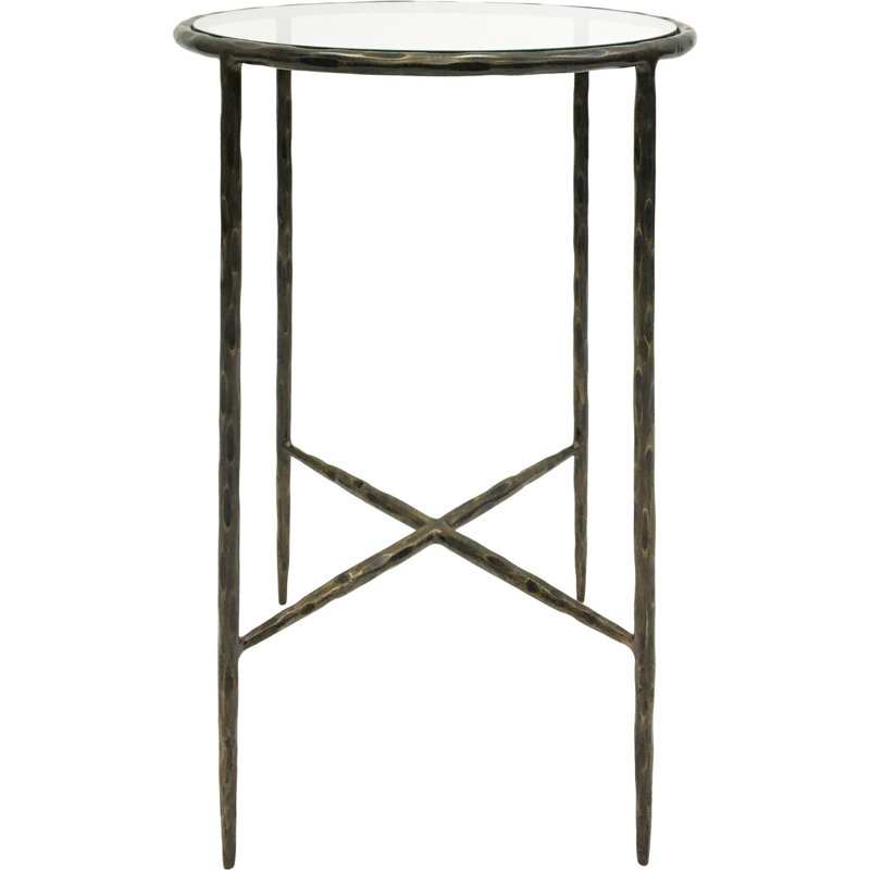Calev Glass Top End Table