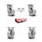 4 Piece Steel Caster Set with Roller Bearings
