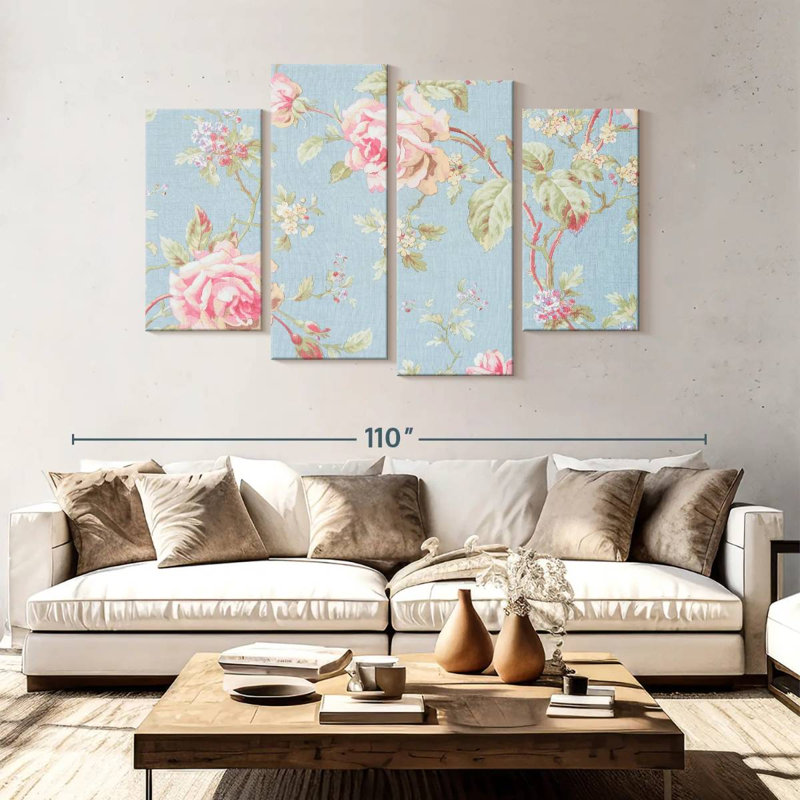 Motif floral, H 54 po x l 84 po