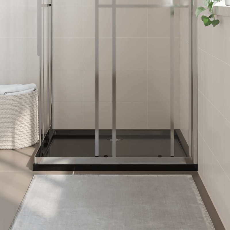 Plateau de douche rectangulaire rectangulaire en ABS noir 31,5 x 39,4 po