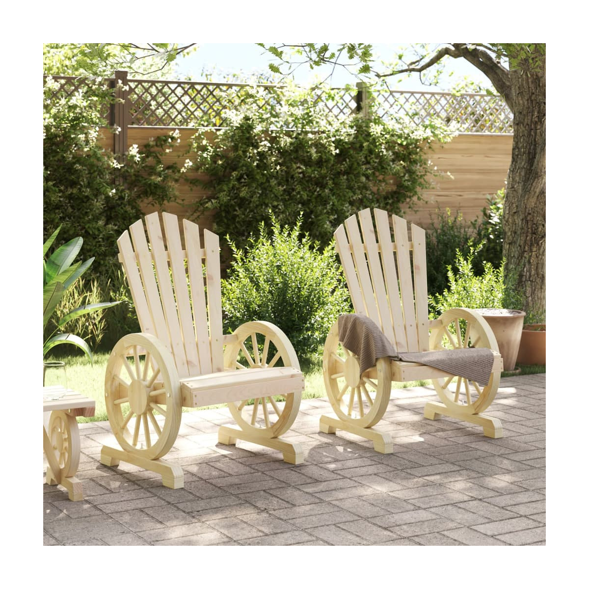 vidaXL Fir Adirondack Chair - Thumbnail 2
