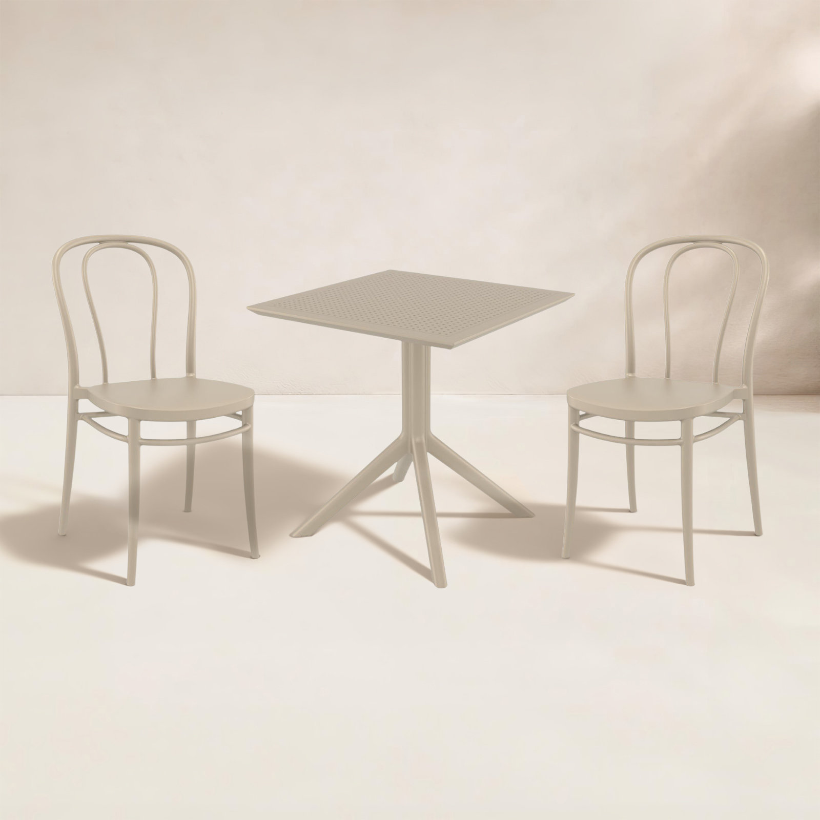 Farrah 60" Patio Bistro Set, Taupe