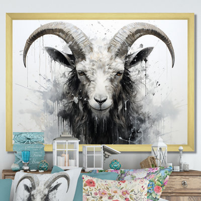 Impression sur toile, "Ram noir et blanc"