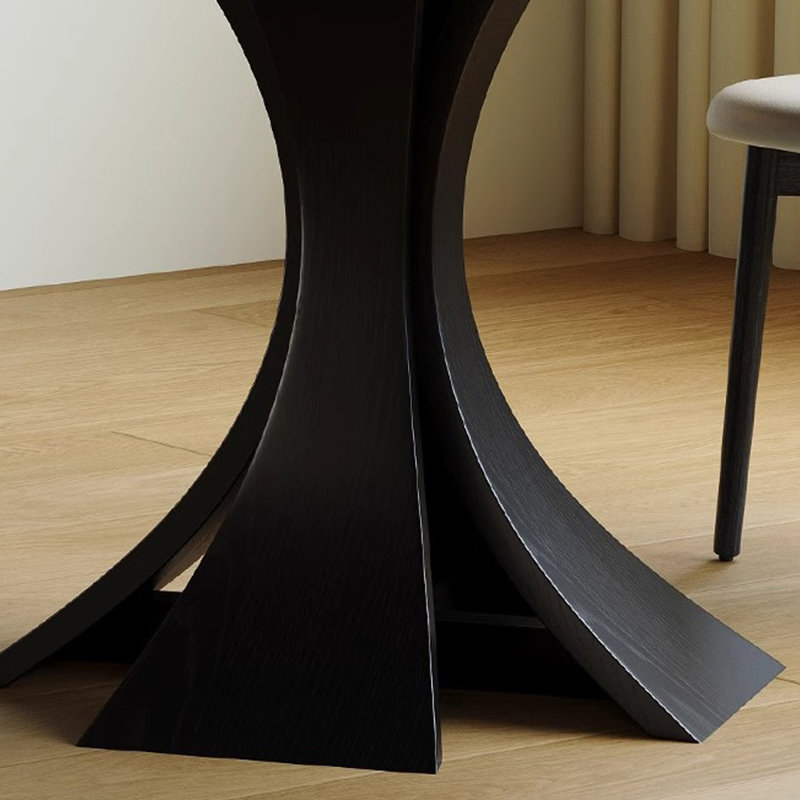 Table ronde multifonctionnelle à dalle de roche blanche, H 29,52 po x L 47,24 po x l 47,24 po
