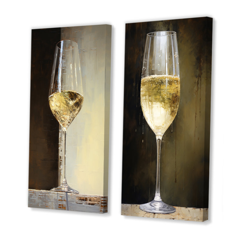 Sauvignon série de 2 impressions murales sur vin, H 28 po x l 25 po, Toile tendue