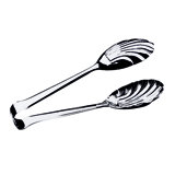 Menu & Banquet Bread Tongs - 6 Pieces - Stainless Steel