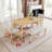 6-Piece Dining Table Set With Bench And 4 Chairs Solid Wood And MDF Rectangular Table