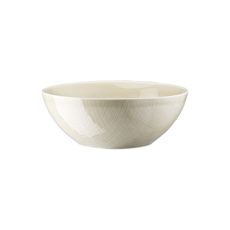 Mesh Porcelain Salad Bowl, Cream
