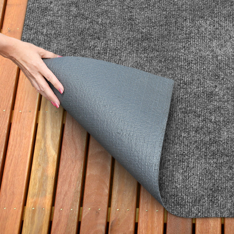Indoor/Outdoor Carpet With Rubber Marine Backing - Grey Carpet Flooring, Rectangle 6’ x 10’