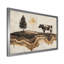 Paysage de ferme d'hiver avec vache dans le champ - ferme, art mural-121321107-160521247-121321109
