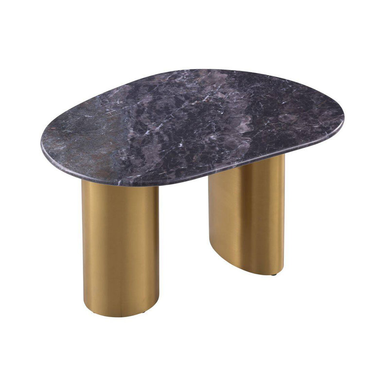 Table de bout contemporaine Northwich - noir / gris / or mat