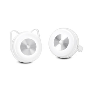 Veilleuse à lumière blanche à détecteur de mouvement 6000K à 2 lumières 6000K, apparence de chat mignon, rechargeable par USB (Ensemble de 2)