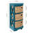 Breunig Solid Wood 3 Drawer X-Side Corner Storage Drawer with 3 Wicker Baskets, Teal-13446997
