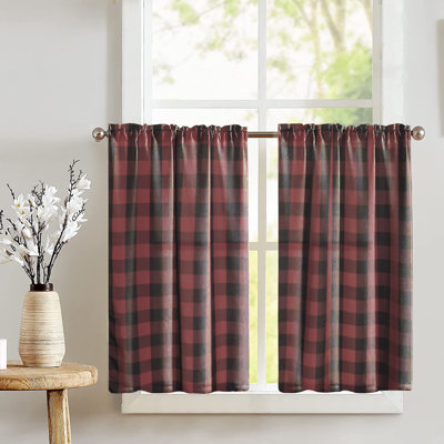Riland Checkered Tailored Cafe Curtain