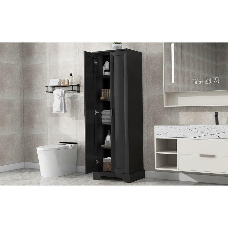 Storage Cabinet With Adjustable Shelf, Black