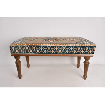 Ottoman Bench, Upholstered Bench, Turkish Rug Bench, Kilim Bench, Home Decor Bench, Handmade Bench, Brown Bench, Medallion Bench, Desk Bench