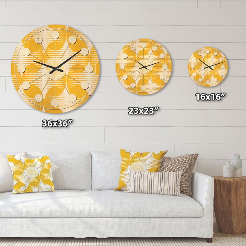 Horloge murale abstraite à motif géométrique IV, Grand