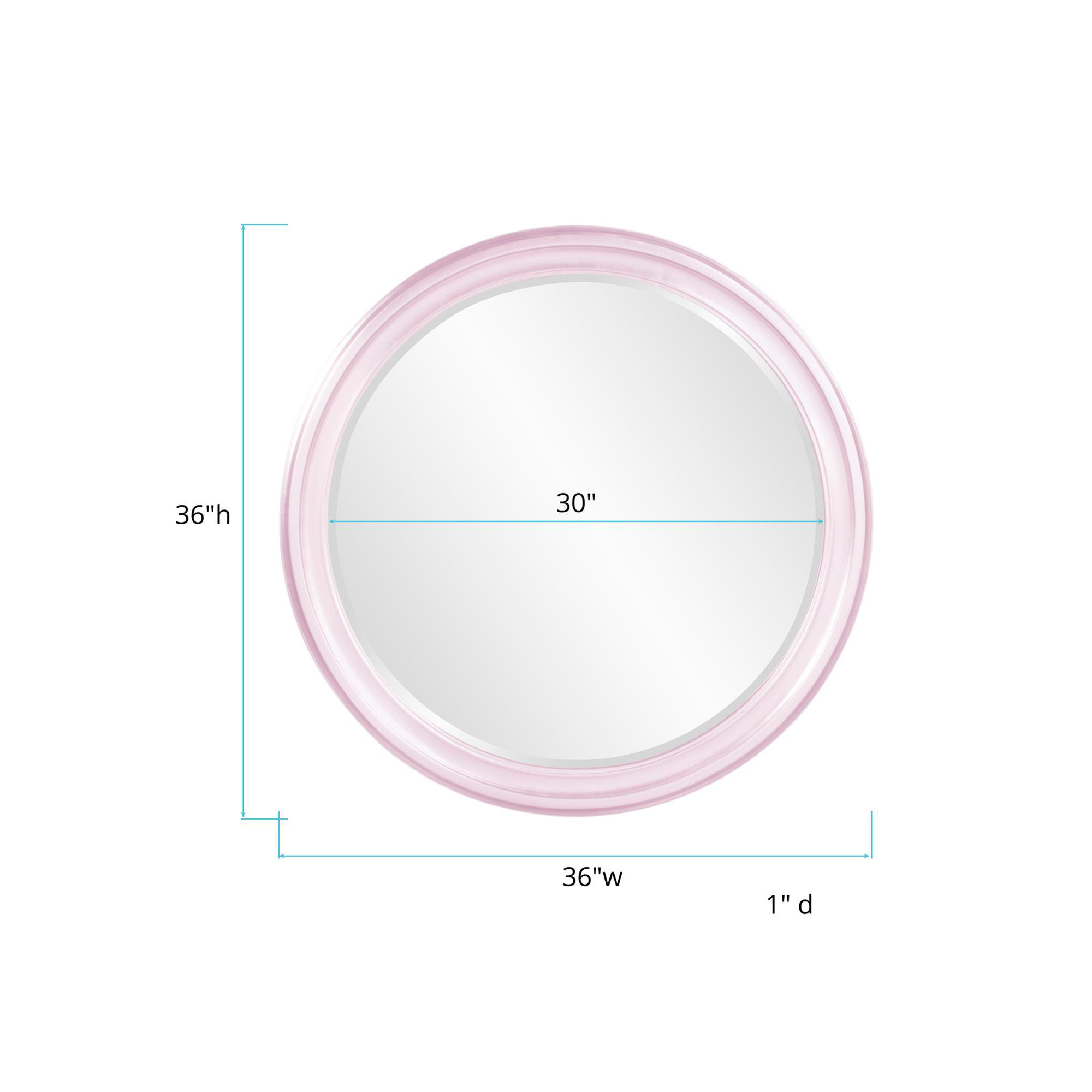 Talvi Wood Round Wall Mirror, Lilac