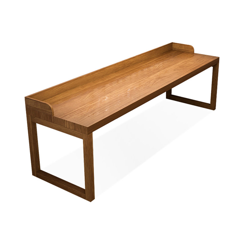 Bureau d'écriture rectangulaire en bois massif noyer, H 29,53 po x l 86,61 po x P 27,56 po