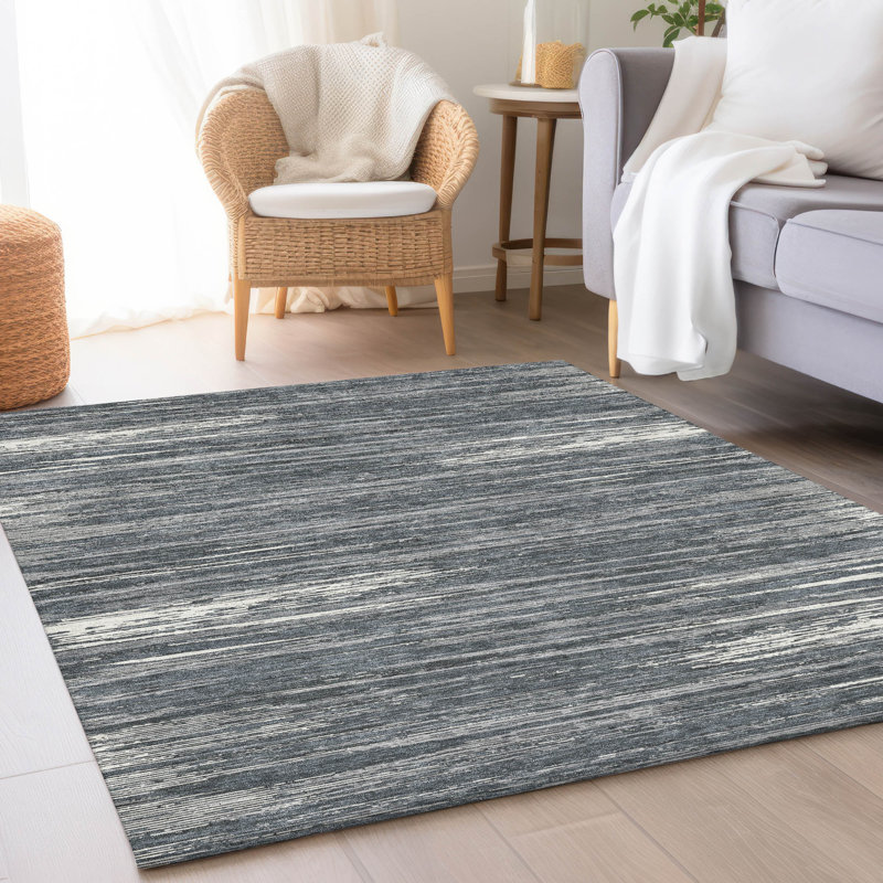 Premium Machine Washable Prisco Gray Rug, Rectangle 8' x 10'