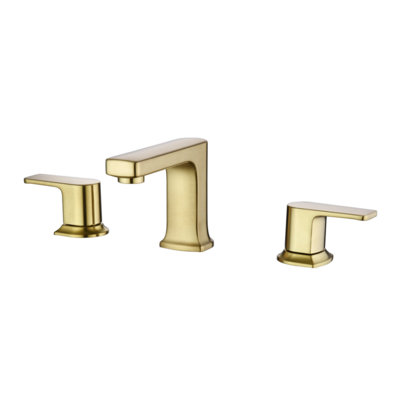 Dean Collection Two-Handle Widespread Short-Veseel Lavatory Bathroom Faucet with Drain Assembly - Brushed Gold