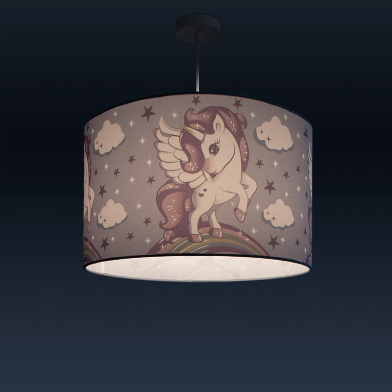 Reegan 1-Light Drum Pendant, Grey