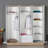 Modern White Wardrobe with Numerous Shelves, 88.2 x 81.1 x 20.5 inches | Coated Particle Board, Thickness: 0.6 inches | Wall-Mountable Design, Stylish & Functional Organization for Your Space